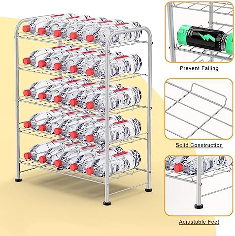 Water Bottle Holder Organizer 5 Tier Water Bottle Storage Rack, Freestanding - Image 3