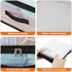 10Pcs Clear Storage Bags With Zippers & Handles Blanket Storage Bag - Image 3