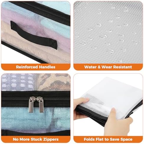 10Pcs Clear Storage Bags With Zippers & Handles Blanket Storage Bag - Image 3