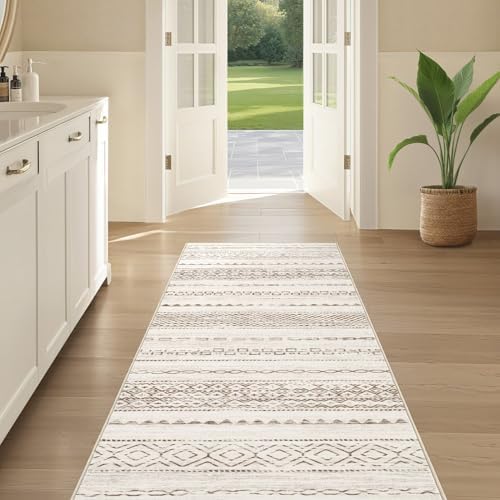 Nakagishi Boho 2x6 Runner Rug Machine Washable Rugs Non Slip Brown - Image 5
