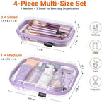 YQBRAO 4-Piece Clear Hard Shell Zipper Case Set, 1M 3S - Image 2