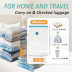 Vacuum Storage Bags with Hand Pump, Vacuum Seal Space Saver Bags, 12 Medium - Image 3