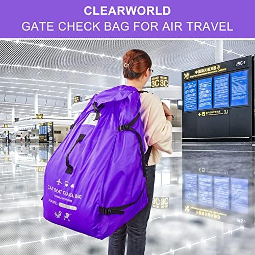 Clearworld Foldable Car Seat Travel Bag, Gate Check Backpack - Image 2