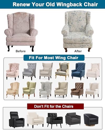 CRFATOP Wingback Chair Covers Wing Armchair Slipcovers - Image 4