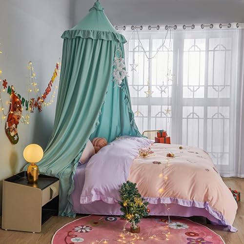 VETHIN Bed Canopy for Girls, Princess Round Dome Dreamy Mosquito Net Bedding - Image 3