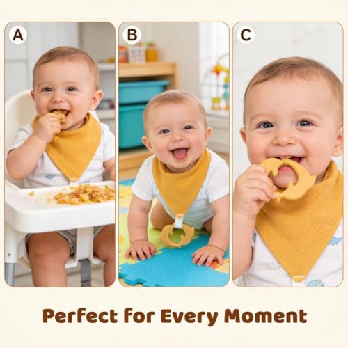 8-Pack Muslin Baby Bibs for Drooling and Teething - Image 6