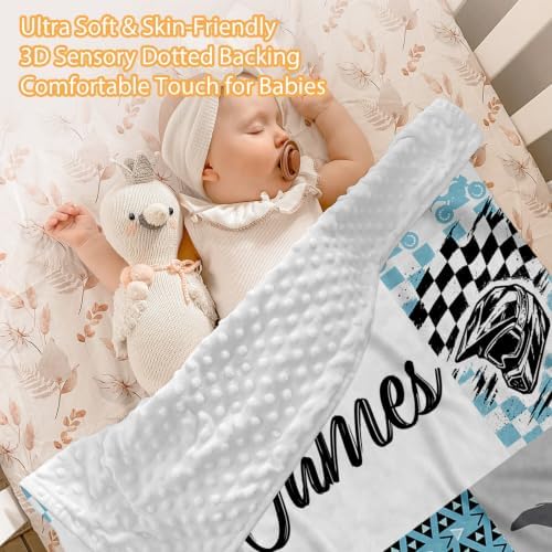 Custom Baby Boy Minky Crib Bedding Set, Dirt Bike Bedding 3 Pcs Set - Image 2