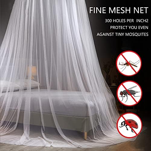 Mosquito Net Bed Canopy for Girls, King Canopy Bed Curtains Full Queen Size - Image 3