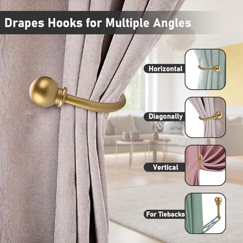 Sumnacon Curtain Holdbacks 2 Pcs Wall Mounted Curtain Tiebacks - Image 5