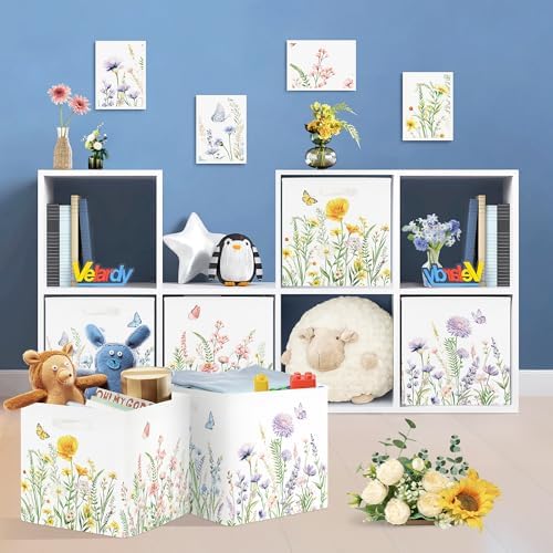 11.8" Wild Flower Storage Cube Organizer Set 3Pcs Clothes Storage Basket Bin - Image 3