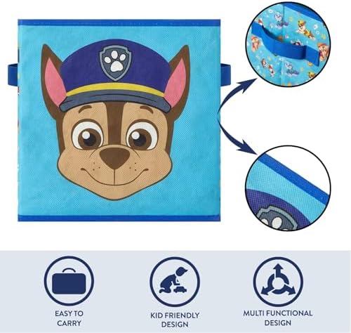 Nickelodeon Paw Patrol Kids Storage Cubes, 2 Pack Foldable Fabric Bins - Image 2