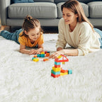 KCHOWUA Cream White Thick Fluffy Area Rug 2x6 - Image 3
