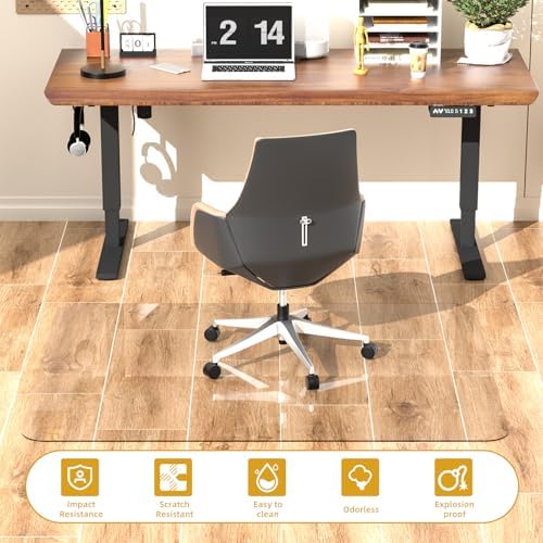 Glass Chair Mat Heavy 1/5" Thick Premium Tempered Glass Duty Hard Glass Chair - Image 5