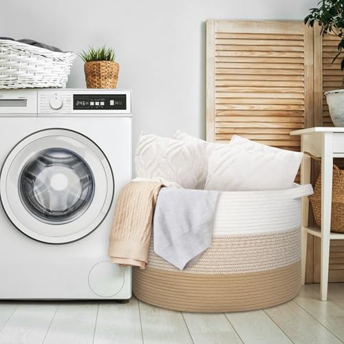 MEGASKET Extra Large Storage Basket, 22” X 22” X 14” Blanket Basket Living Room - Image 5
