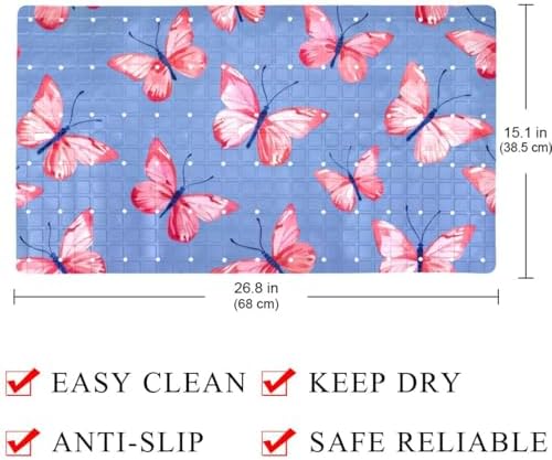 Bath Tub Shower Mat, Washable Bathtub Floor Mats, Suction Cups and Drain Holes - Image 4