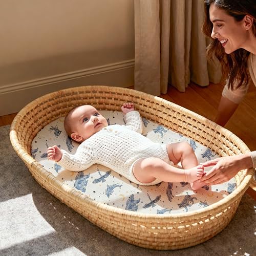 Gllquen Baby Muslin Bassinet Sheets 3pk, Soft Cotton Baby Sheet Boy 33x17 - Image 2