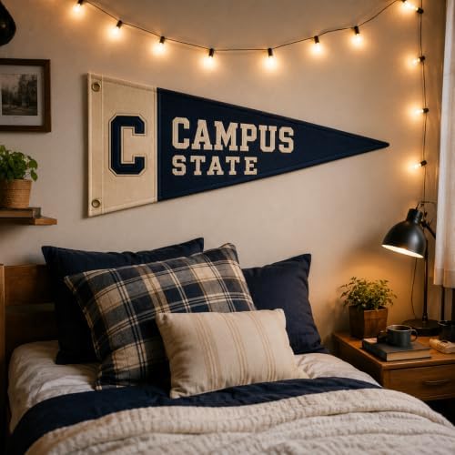 Custom Embroidered School Name Pennant Flag, Canvas Graduation Pennant - Image 5