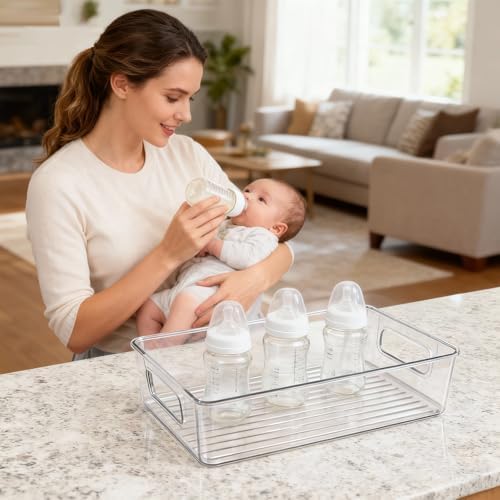 2Pack Clear Baby Bottle Organizer Portable Baby Bottle Storage Container - Image 7