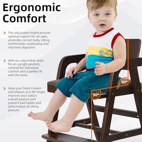 Wooden High Chair for Babies and Toddler Dining Chair - Image 5