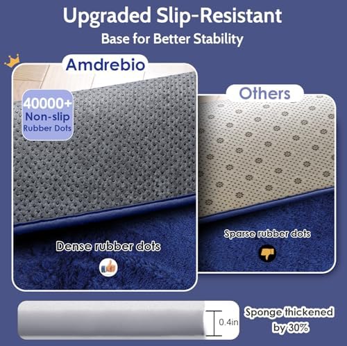 Amdrebio Navy Blue Large Area Rug 8x10 - Image 5