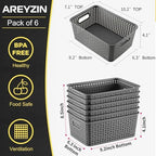 AREYZIN Plastic Storage Baskets -6 Pack, Storage Bins - Image 3