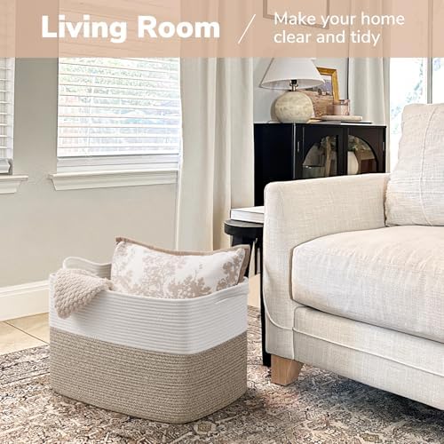 Goodpick 50L Large Woven Storage Basket, Light Brown - Image 2