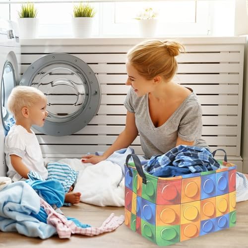 FXOLCSHE Building brick Basket, Building block book storage box, Laundry hamper - Image 5