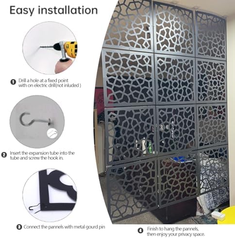 Stepstall 12 Pcs PVC Hanging Room Divider, Thick Decorative Flower Design Room - Image 4