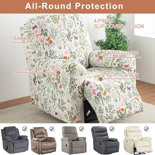 Recliner Chair Covers 4-Pieces Recliner Slipcovers Lazy Boy Chair Covers - Image 3