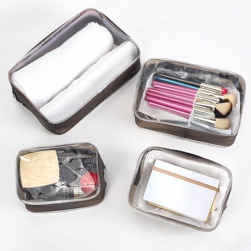 4PCS Diaper Bag Organizer Zipper Pouch Clear Travel Makeup Toiletry Storage - Image 5