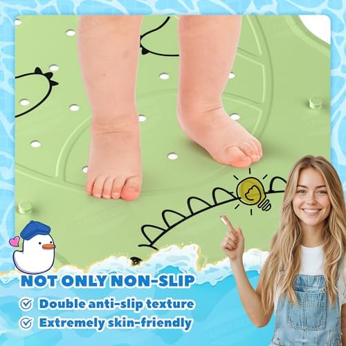 UNEEDE Dinosaur Kids Bathtub Mat Non Slip - Image 4
