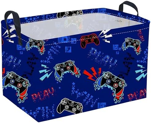 Rectangular Game Basket for Boys, Game Storage Bin, Boy Storage Basket by Sanjiaofen