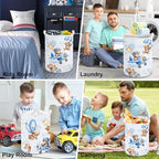 Clastyle 45L Large Blue Bear Pilot Kid Boy Girl Laundry Hamper - Image 7