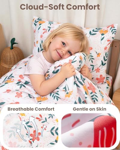 TinyPalsa 4-Piece Toddler Bedding Set, Toddler Bed Comforter Set - Image 2