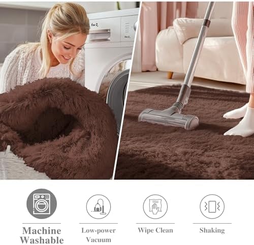 OLANLY Coffee Round Rugs for Bedroom - Image 3