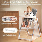 INFANS High Chair for Babies and Toddlers Reclining Seat Light Grey - Image 6