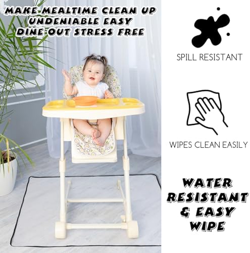 Wenqik 3 Pack Splat Mat for Under High Chair, 47x47 in Clear Plastic - Image 7