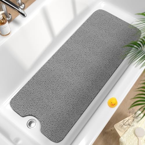 HITSLAM Non Slip Bathtub Mat 40 x 16 Inch, Extra Long Bath Mat by HITSLAM