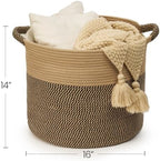 Blanket Basket for Living Room, Woven Rope Storage Basket - Image 2
