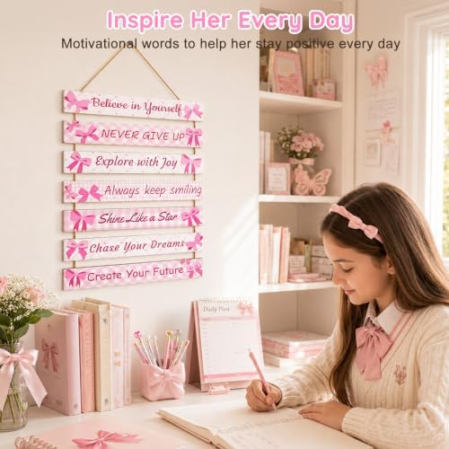 Girls Room Decor Colorful Inspirational Wall Plaque Set - Image 3