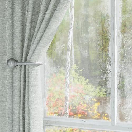 Hion Curtain Holdbacks Silver 2pcs, Curtain Tiebacks Wall Mounted Hooks - Image 6