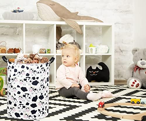 Cow print Laundry Basket Baby Laundry Basket Nursery Hamper Kids Baby Laundry - Image 2