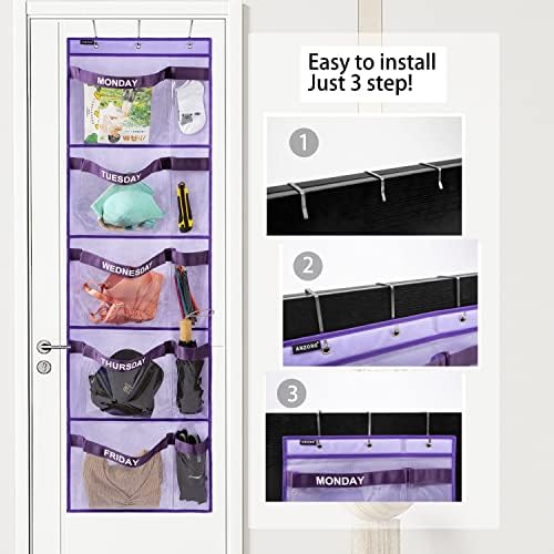 Weekly Kids Clothes Organizer Day of Week School Clothing Storage Monday to - Image 5