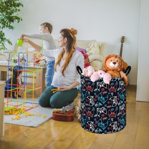Large Laundry Basket Canvas Storage Bins Baby Nursery Hamper - Image 7