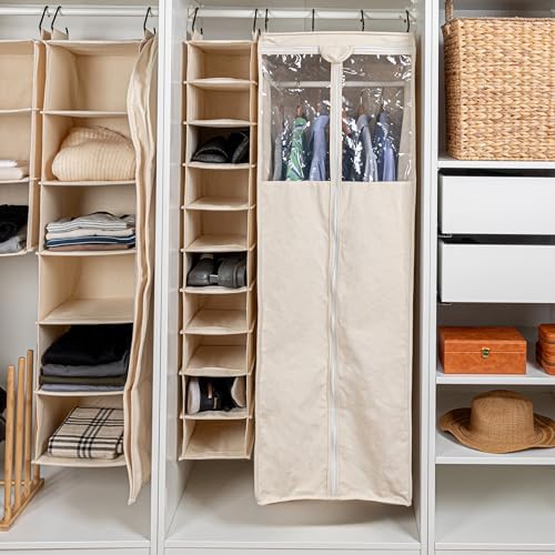 Household Essentials Hanging Shoe Organizer, 10 Wide Cubbies - Image 2