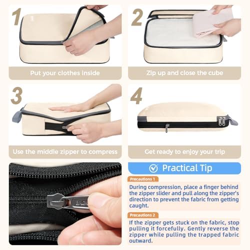 BAGAIL 4 Set/6 Set/8 Set Compression Packing Cubes Travel Accessories - Image 3