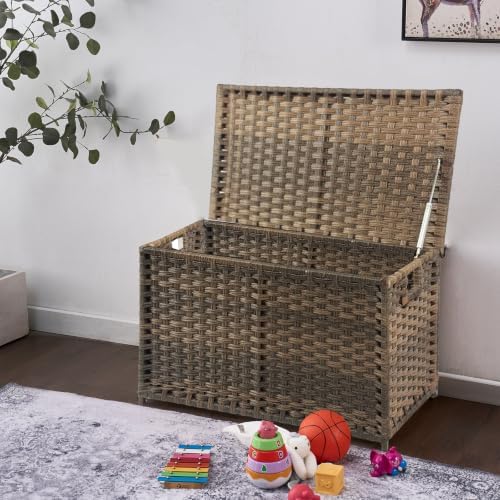 Wicker Storage Trunk, Large Storage Basket - Image 2