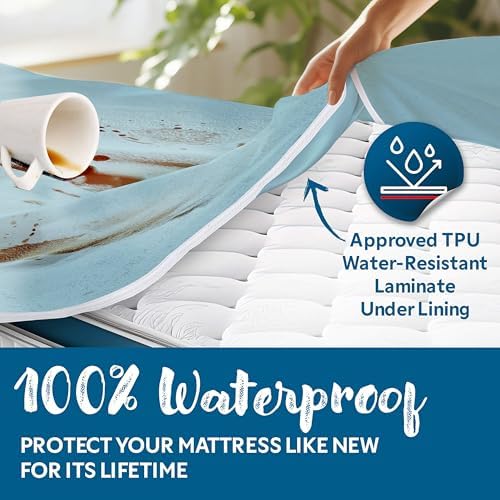 Guardmax Short Queen Mattress Encasement Zippered, 100% Waterproof Protector - Image 4