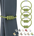 BEL AVENIR Magnetic Curtain Tiebacks 4 Pack Hand-Woven Curtain Ties by BELAVENIR