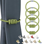 BEL AVENIR Magnetic Curtain Tiebacks 4 Pack Hand-Woven Curtain Ties by BELAVENIR